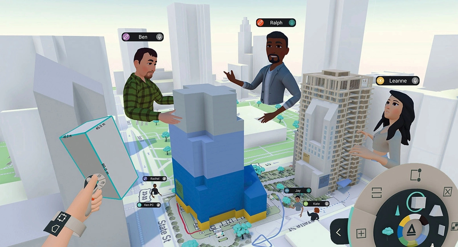 Multiple reality planning scenarios visualization